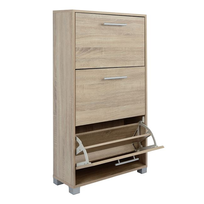 Shoe Cabinet 3-drawers Davina Hm2221.02 Melamine Sonama 62x24x110h