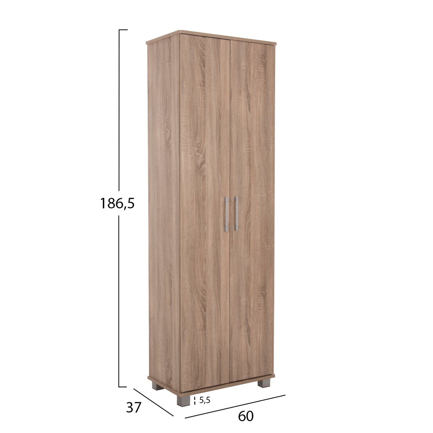 Shoe Cabinet Cluse Hm2403.20 Melamine In Sonama Oak Color 60Χ37Χ186,5hcm.