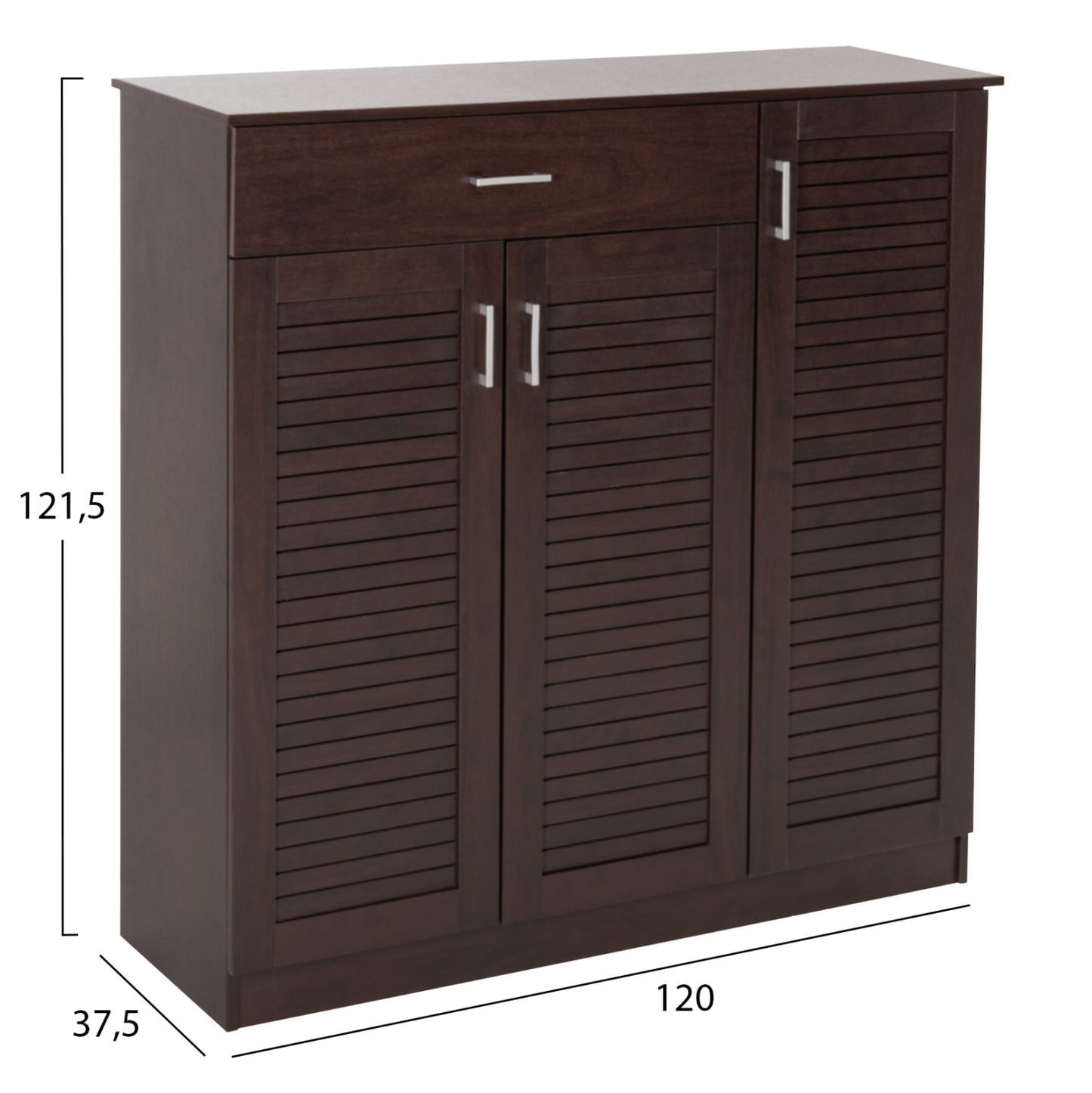 Shoe Cabinet Proby Hm9607.01 Melamine In Wenge 120x37,5x121,5hcm.