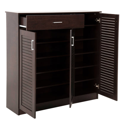 Shoe Cabinet Proby Hm9607.01 Melamine In Wenge 120x37,5x121,5hcm.