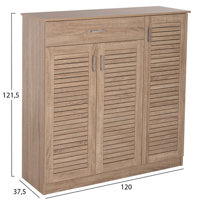 Shoe Cabinet Proby Hm9607.02 Melamine In Sonoma 120x37,5x121,5hcm.
