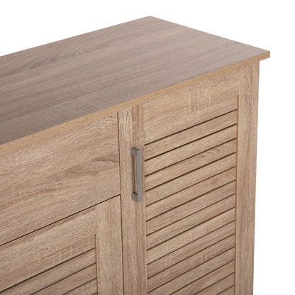 Shoe Cabinet Proby Hm9607.02 Melamine In Sonoma 120x37,5x121,5hcm.