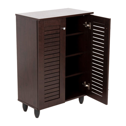 Shoe Cabinet Prolly Hm9608.01 Melamine In Wenge-2 Doors-4 Shelves 60x34x88hcm.