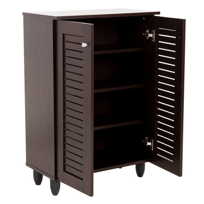 Shoe Cabinet Prolly Hm9608.01 Melamine In Wenge-2 Doors-4 Shelves 60x34x88hcm.