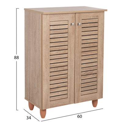 Shoe Cabinet Prolly Hm9608.02 Melamine In Sonama-2 Doors-4 Shelves 60x34x88hcm.