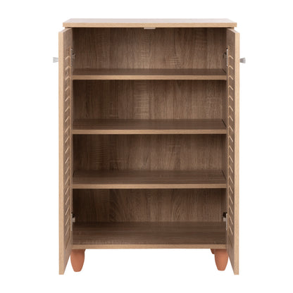 Shoe Cabinet Prolly Hm9608.02 Melamine In Sonama-2 Doors-4 Shelves 60x34x88hcm.
