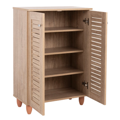 Shoe Cabinet Prolly Hm9608.02 Melamine In Sonama-2 Doors-4 Shelves 60x34x88hcm.