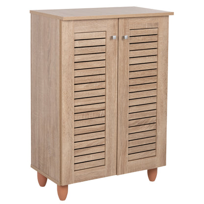 Shoe Cabinet Prolly Hm9608.02 Melamine In Sonama-2 Doors-4 Shelves 60x34x88hcm.