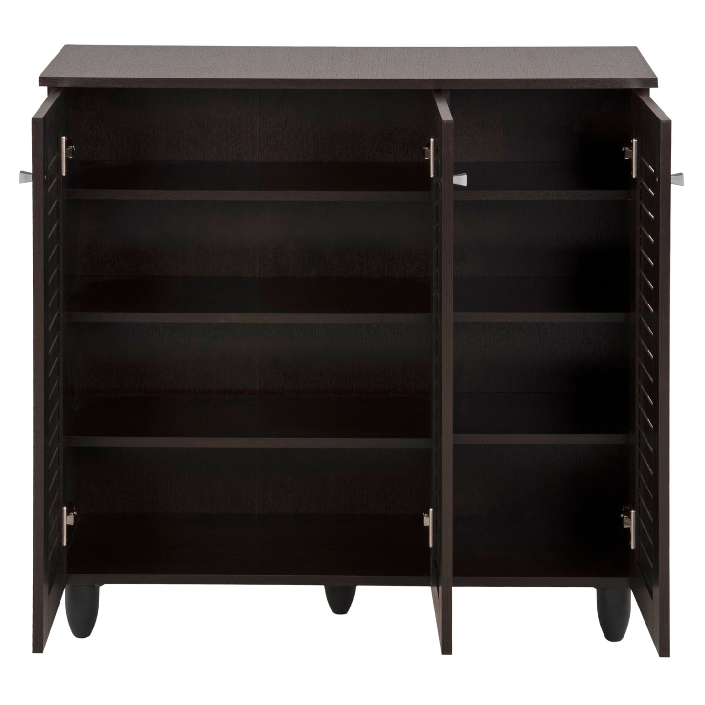 Shoe Cabinet Prolly Hm9609.01 Melamine In Wenge-3 Doors-4 Shelves 87x32x88hcm.