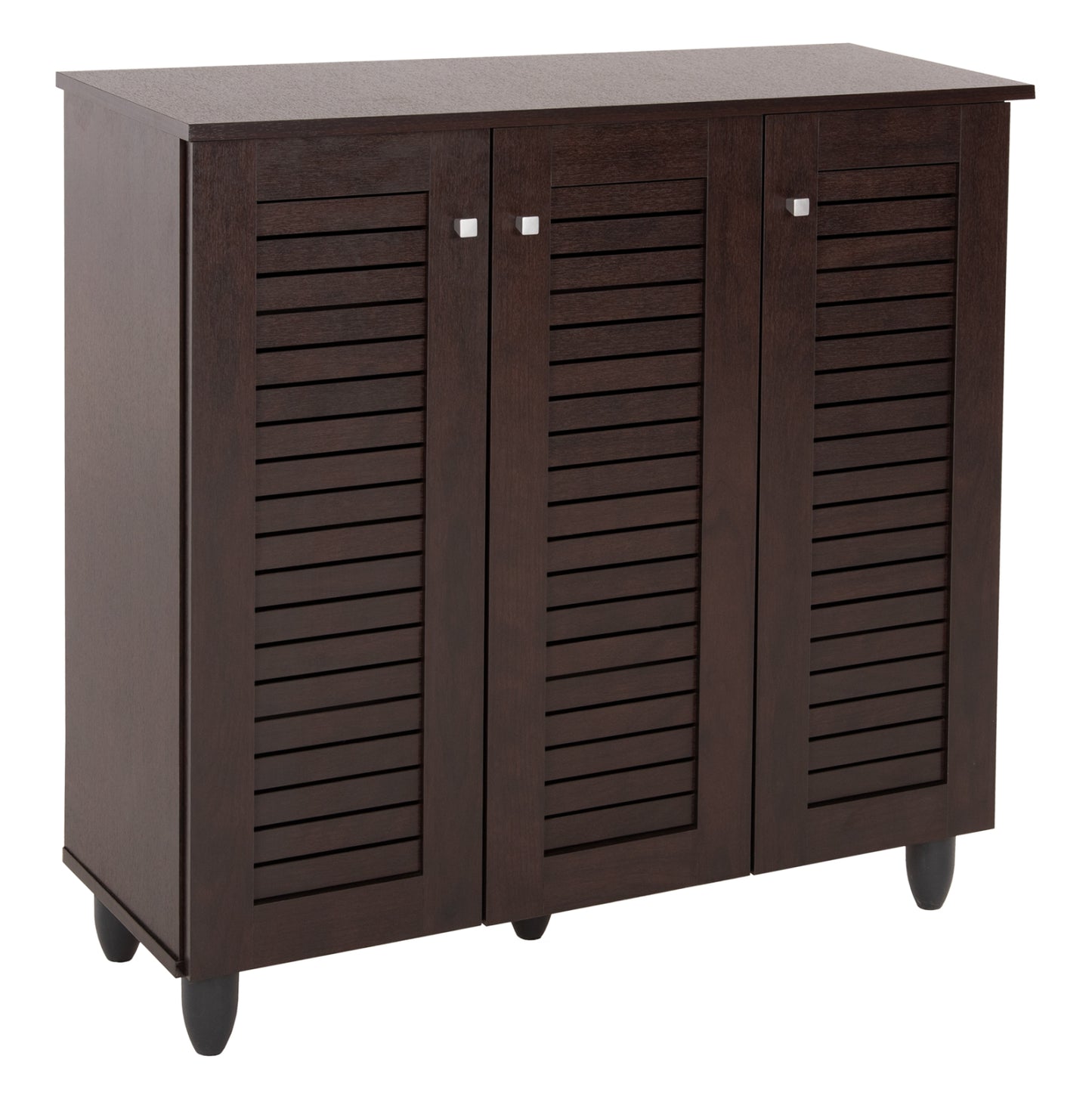Shoe Cabinet Prolly Hm9609.01 Melamine In Wenge-3 Doors-4 Shelves 87x32x88hcm.