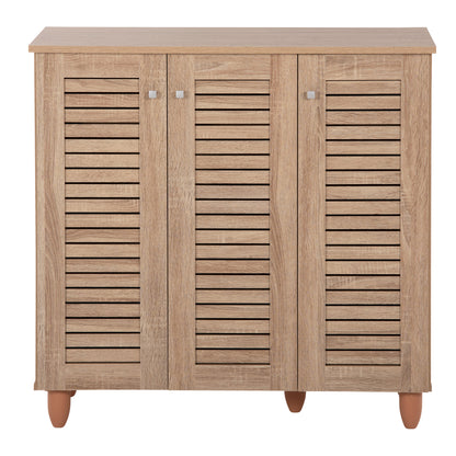 Shoe Cabinet Prolly Hm9609.02 Melamine In Sonoma-3 Doors-4 Shelves 87x32x88hcm.
