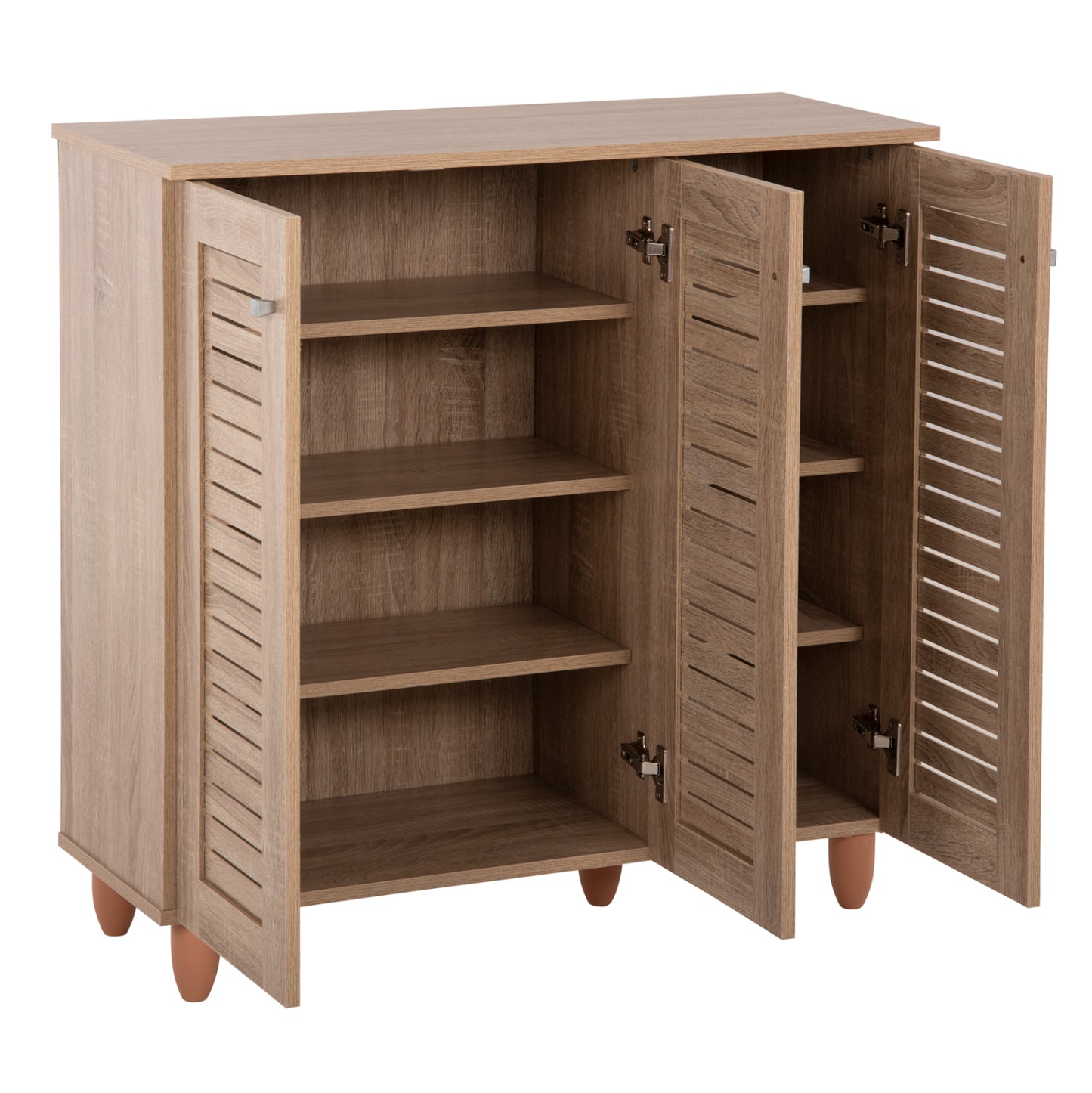 Shoe Cabinet Prolly Hm9609.02 Melamine In Sonoma-3 Doors-4 Shelves 87x32x88hcm.