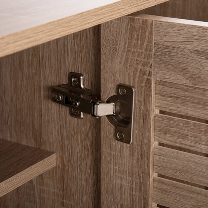 Shoe Cabinet Prolly Hm9609.02 Melamine In Sonoma-3 Doors-4 Shelves 87x32x88hcm.