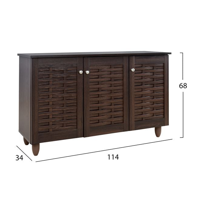 Shoe Cabinet Iggy 3 Doors Hm2211.01 Melamine In Wenge 114x34x68