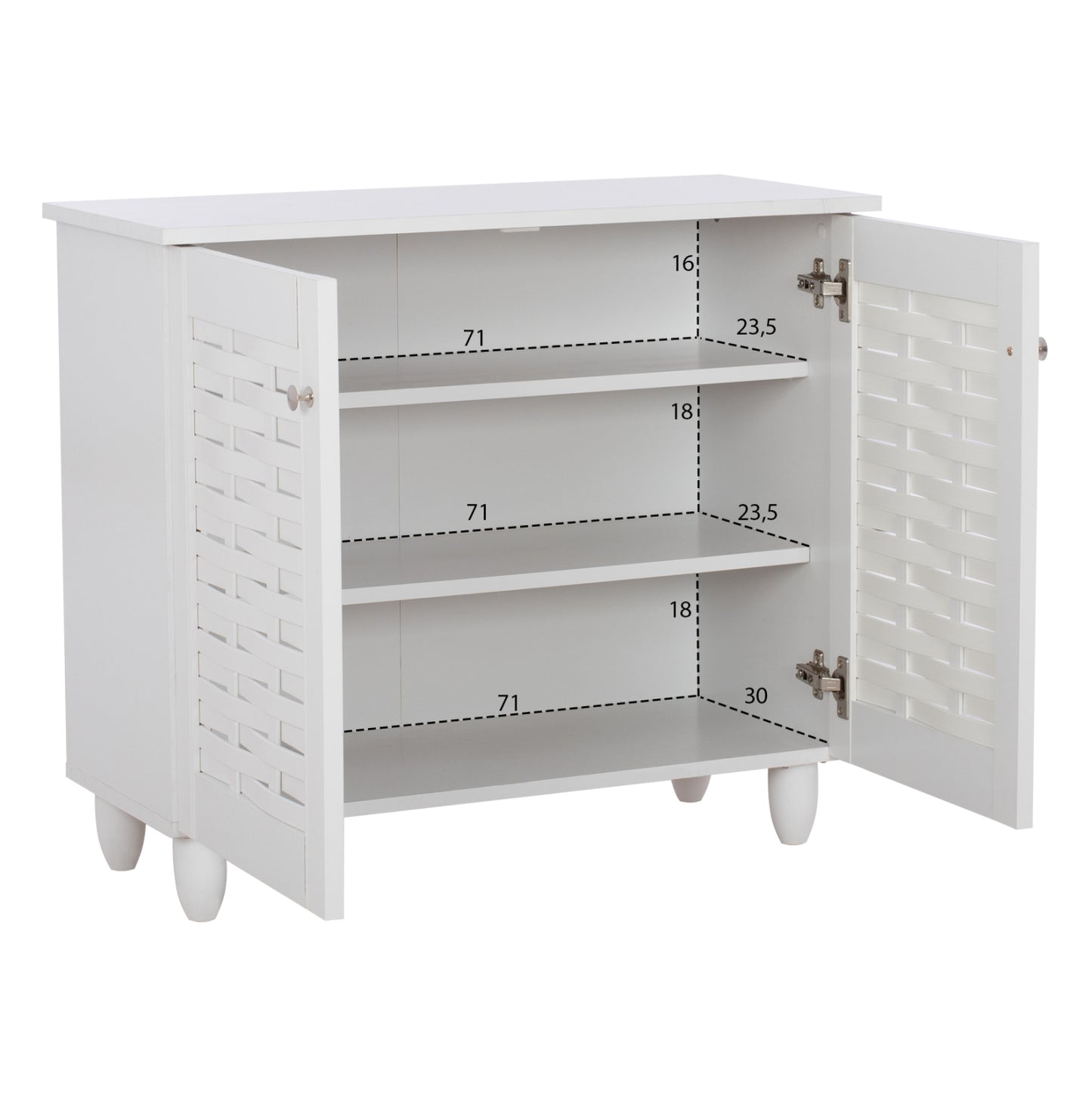 Shoe Cabinet Cassiope Melamine White With Legs 77Χ34Χ67.5hcm.hm2208.05