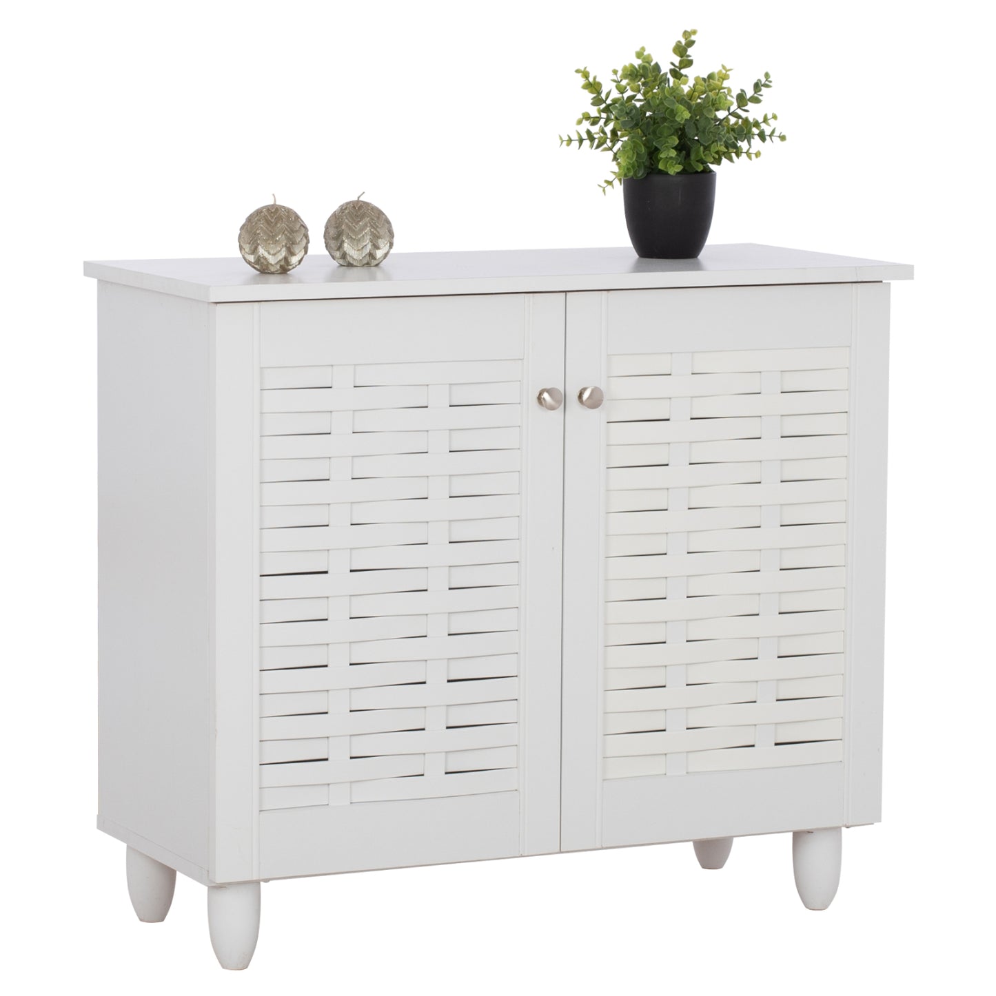 Shoe Cabinet Cassiope Melamine White With Legs 77Χ34Χ67.5hcm.hm2208.05