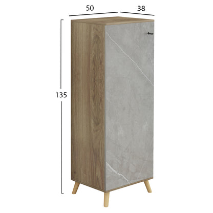 Shoe Cabinet Alvaro Hm8954.11 Melamine In Sonama-stone Texture 50Χ38Χ135hcm.