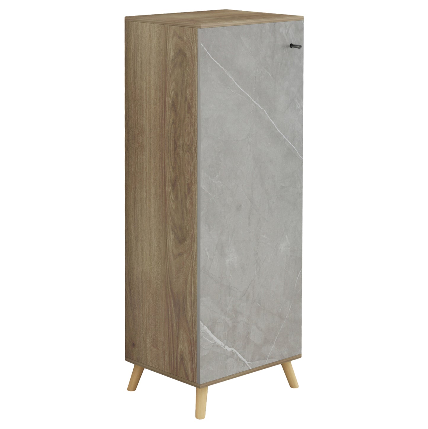 Shoe Cabinet Alvaro Hm8954.11 Melamine In Sonama-stone Texture 50Χ38Χ135hcm.