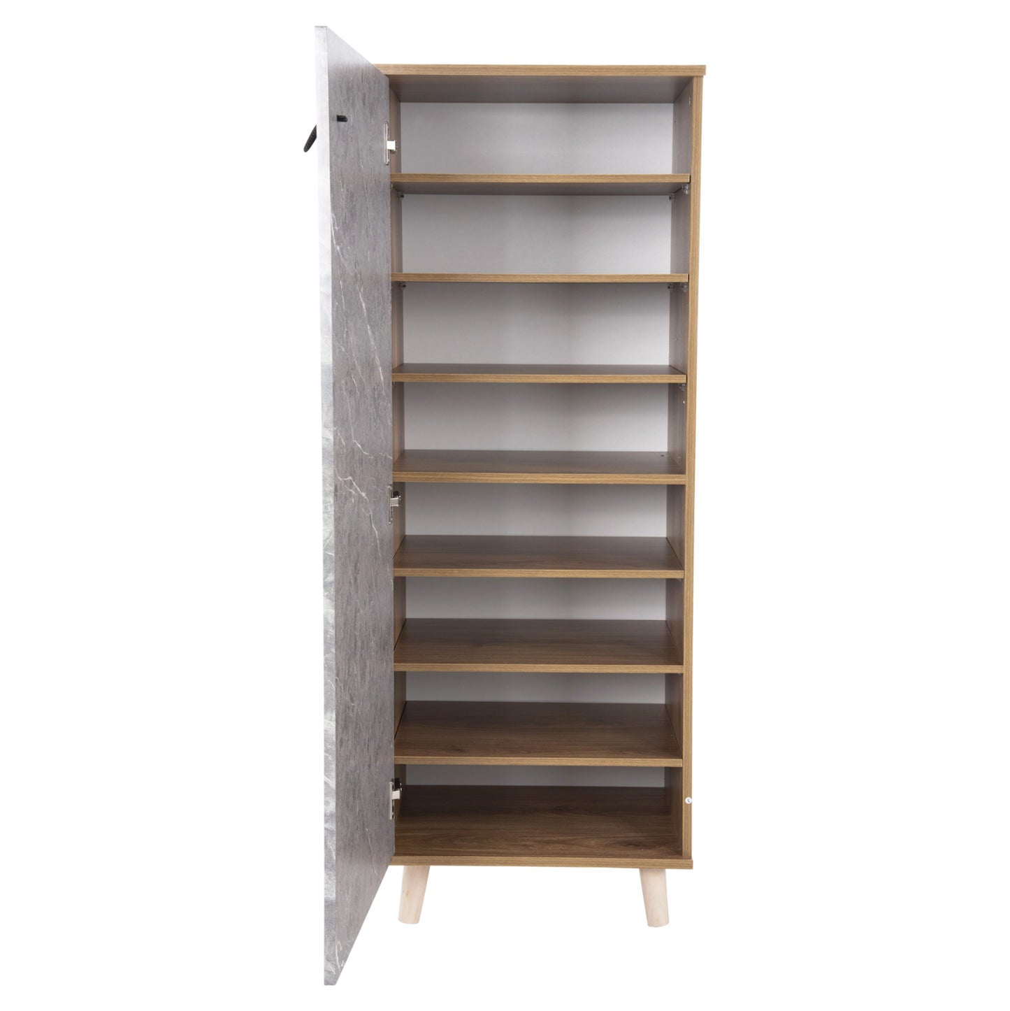 Shoe Cabinet Alvaro Hm8954.12 Melamine In Sonama-stone Texture 50Χ38Χ135hcm.