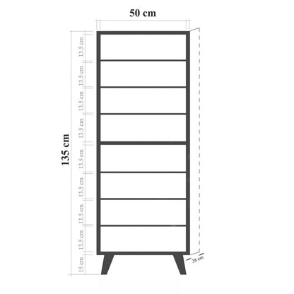 Shoe Cabinet Alvaro Hm8954.13 Melamine In Sonama-black Marble 50Χ38Χ135hcm.