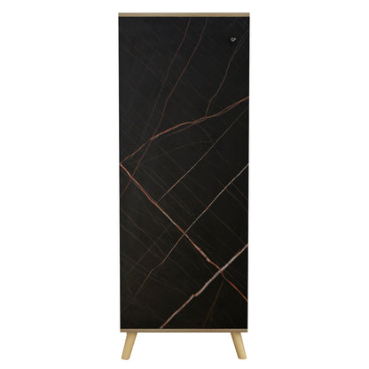 Shoe Cabinet Alvaro Hm8954.13 Melamine In Sonama-black Marble 50Χ38Χ135hcm.