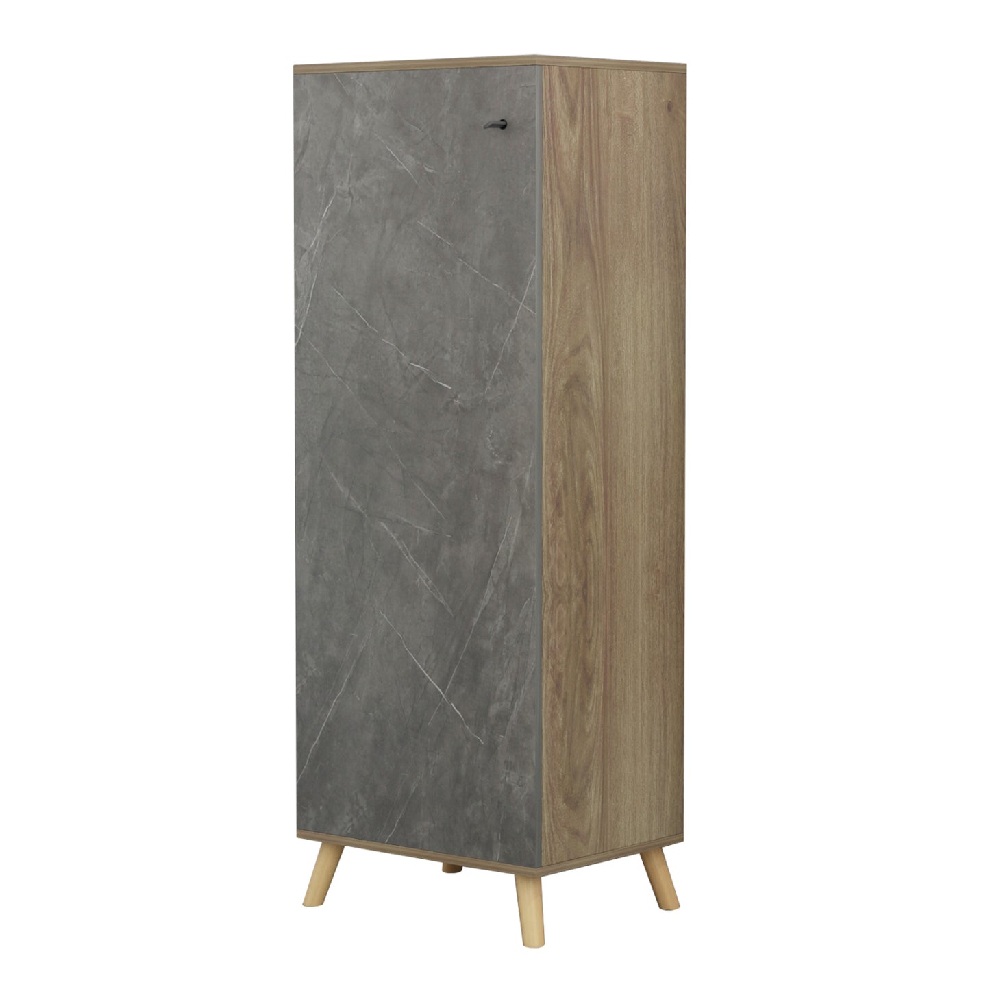 Shoe Cabinet Alvaro Hm8954.14 Melamine In Sonama-stone Texture 50Χ38Χ135hcm.