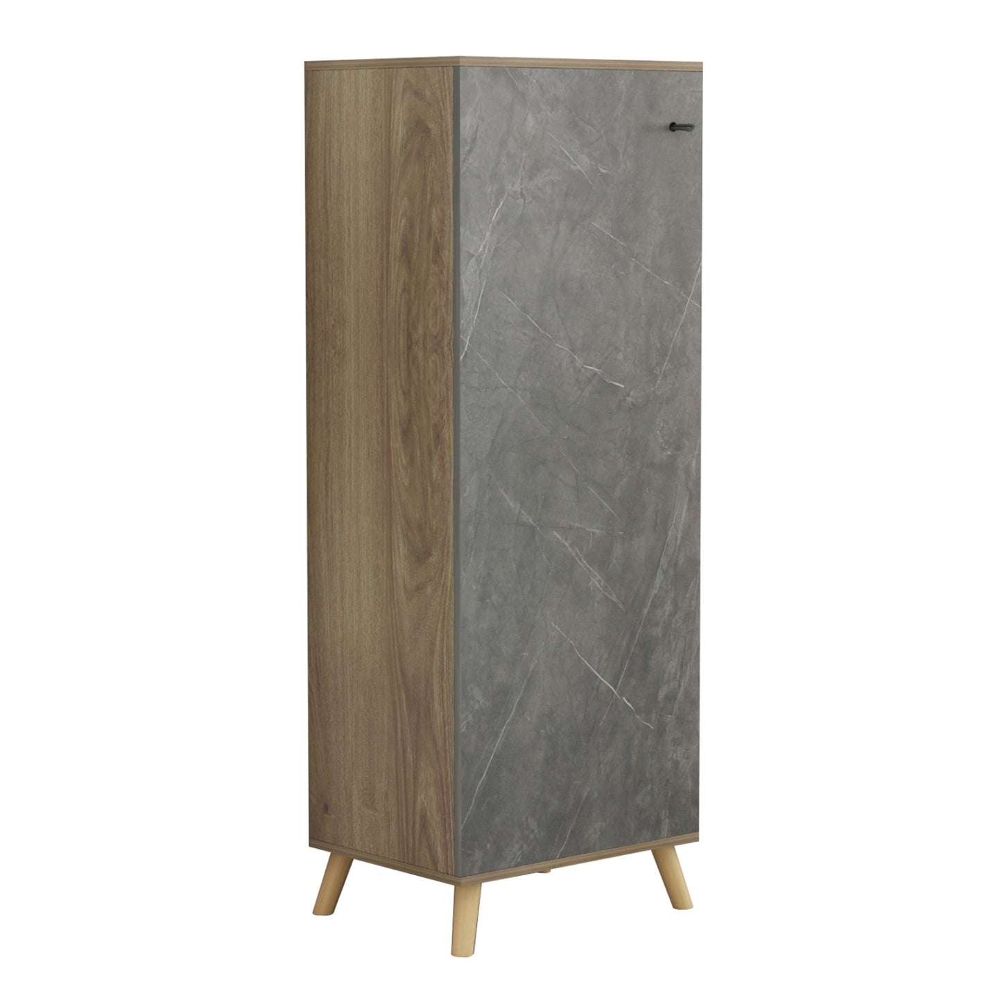Shoe Cabinet Alvaro Hm8954.14 Melamine In Sonama-stone Texture 50Χ38Χ135hcm.
