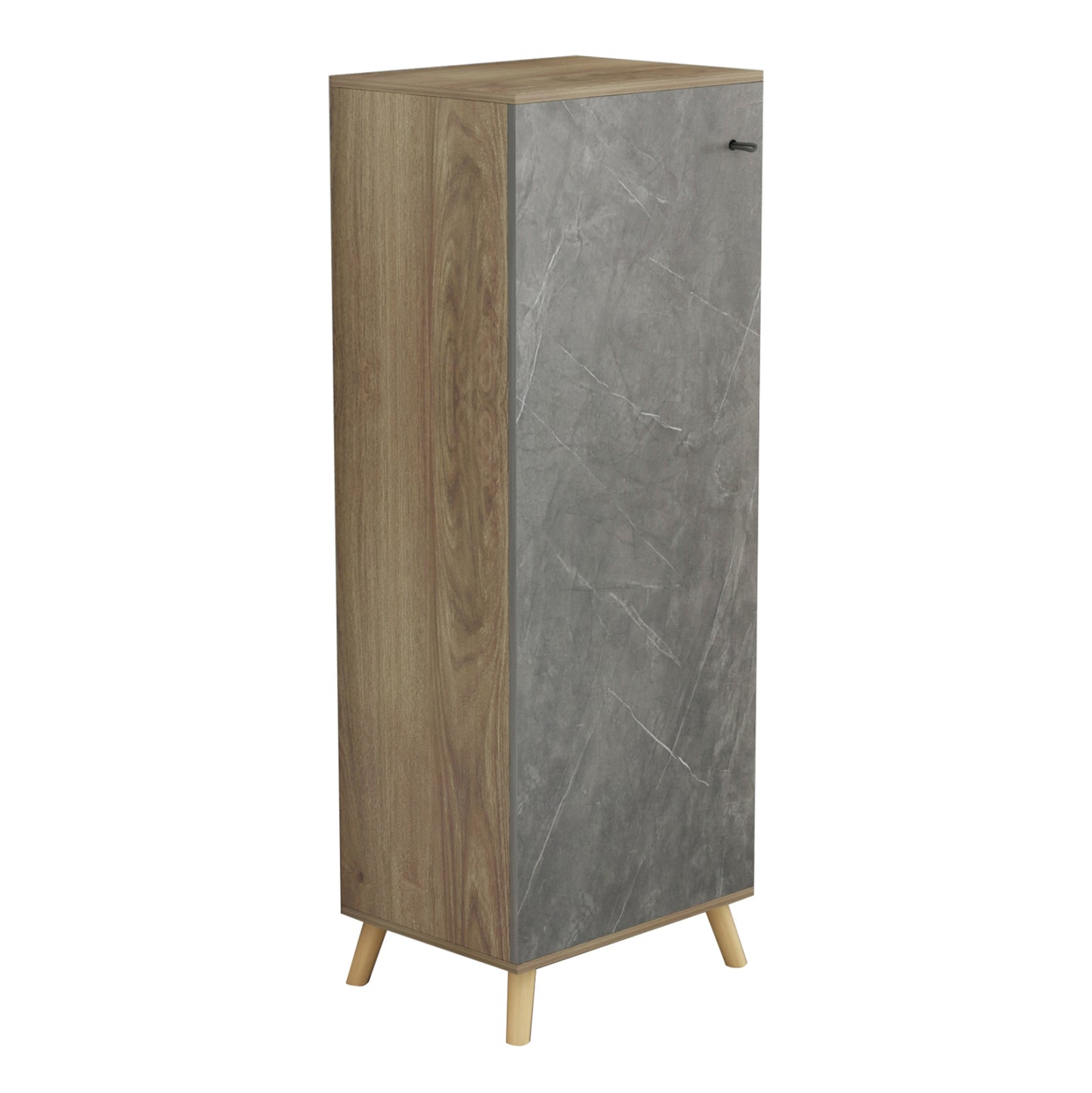 Shoe Cabinet Alvaro Hm8954.14 Melamine In Sonama-stone Texture 50Χ38Χ135hcm.
