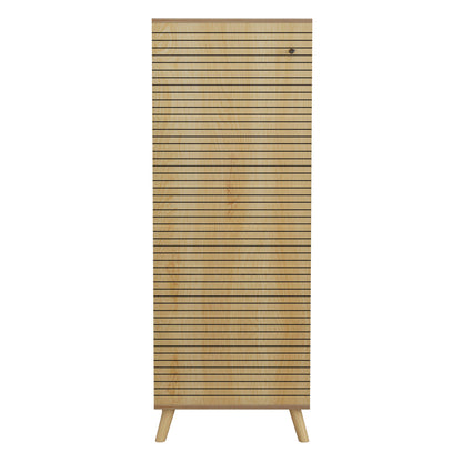 Shoe Cabinet Alvaro Hm8954.16 Melamine In Natural Wood Color 50Χ38Χ135hcm.