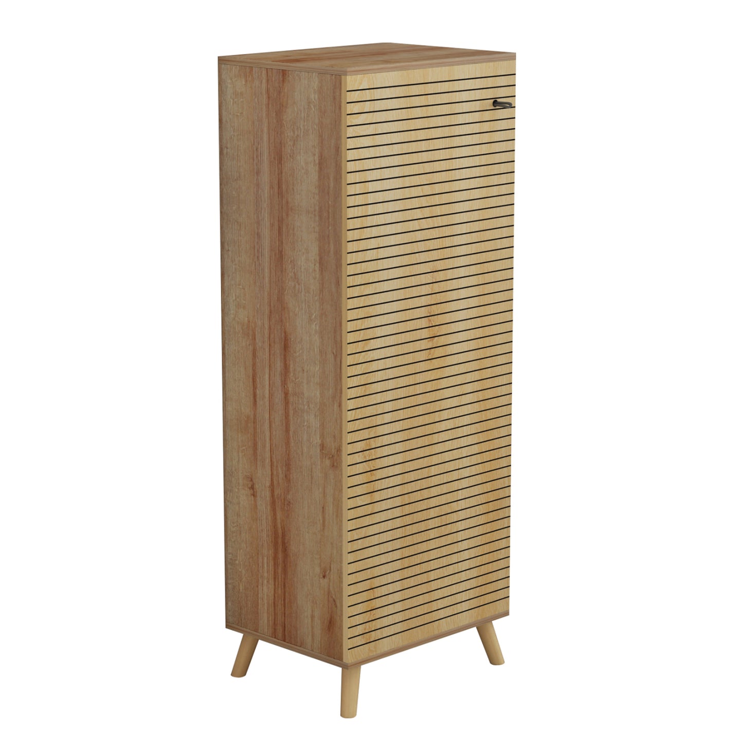 Shoe Cabinet Alvaro Hm8954.16 Melamine In Natural Wood Color 50Χ38Χ135hcm.
