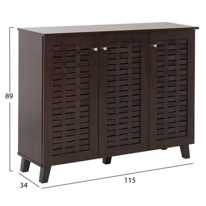 Shoe Cabinet Prody Hm9610.01 Melamine In Wenge 3 Doors 115x34x89hcm.