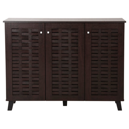Shoe Cabinet Prody Hm9610.01 Melamine In Wenge 3 Doors 115x34x89hcm.