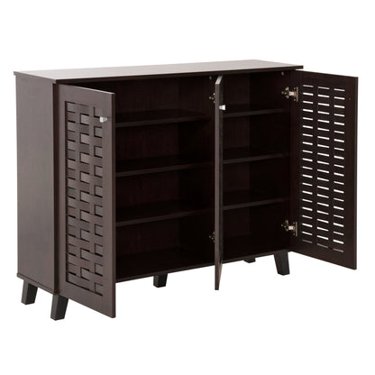 Shoe Cabinet Prody Hm9610.01 Melamine In Wenge 3 Doors 115x34x89hcm.