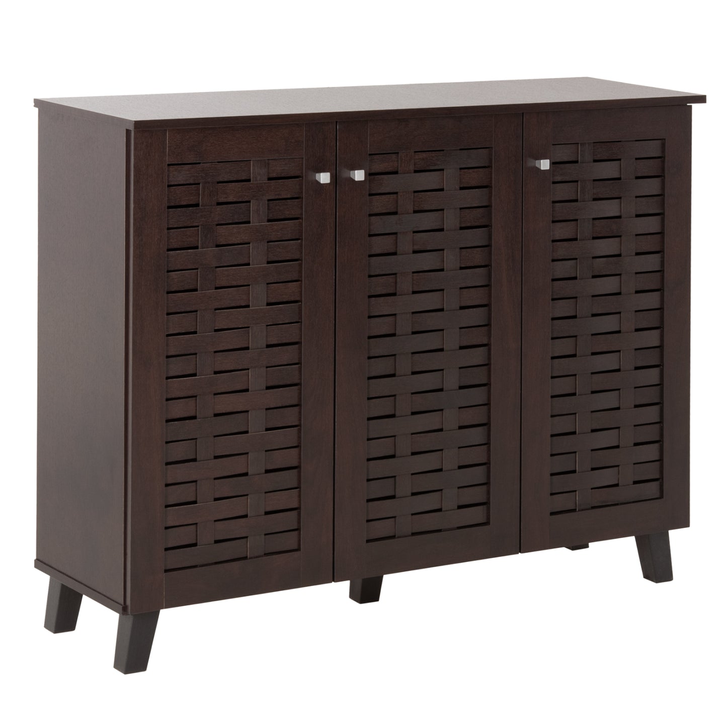 Shoe Cabinet Prody Hm9610.01 Melamine In Wenge 3 Doors 115x34x89hcm.