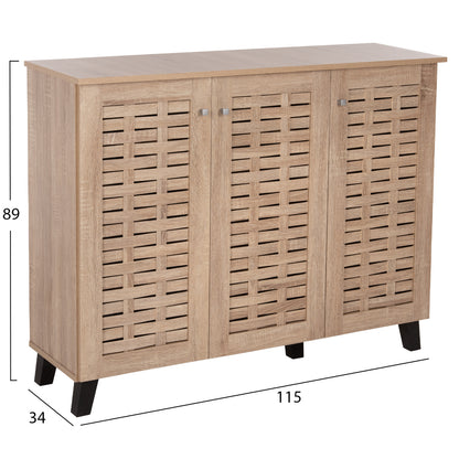 Shoe Cabinet Prody Hm9610.02 Melamine In Sonama 3 Doors 115x34x89hcm.