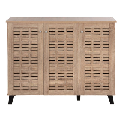 Shoe Cabinet Prody Hm9610.02 Melamine In Sonama 3 Doors 115x34x89hcm.