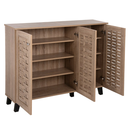 Shoe Cabinet Prody Hm9610.02 Melamine In Sonama 3 Doors 115x34x89hcm.