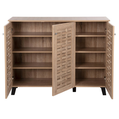 Shoe Cabinet Prody Hm9610.02 Melamine In Sonama 3 Doors 115x34x89hcm.