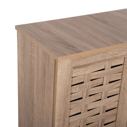 Shoe Cabinet Prody Hm9610.02 Melamine In Sonama 3 Doors 115x34x89hcm.
