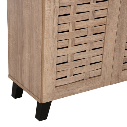 Shoe Cabinet Prody Hm9610.02 Melamine In Sonama 3 Doors 115x34x89hcm.