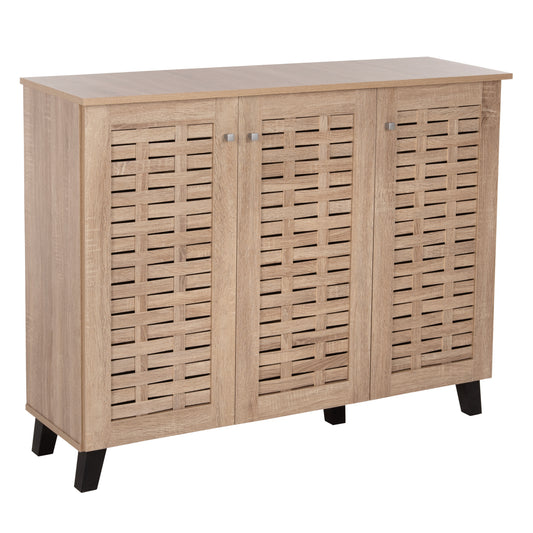 Shoe Cabinet Prody Hm9610.02 Melamine In Sonama 3 Doors 115x34x89hcm.