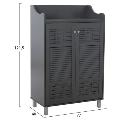 Shoe Cabinet Kailena Hm2230.10 Melamine In Dark Grey 77x40x121.5h