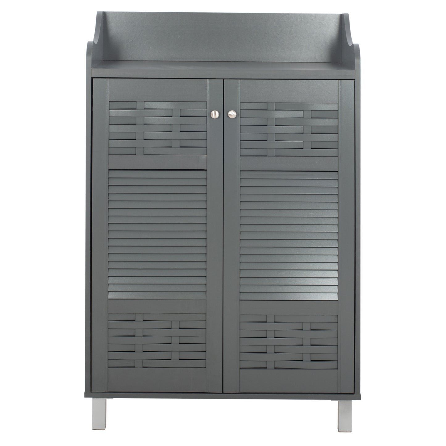 Shoe Cabinet Kailena Hm2230.10 Melamine In Dark Grey 77x40x121.5h