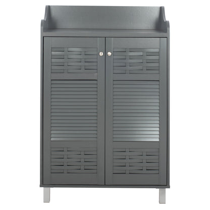 Shoe Cabinet Kailena Hm2230.10 Melamine In Dark Grey 77x40x121.5h