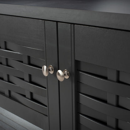 Shoe Cabinet Kailena Hm2230.10 Melamine In Dark Grey 77x40x121.5h