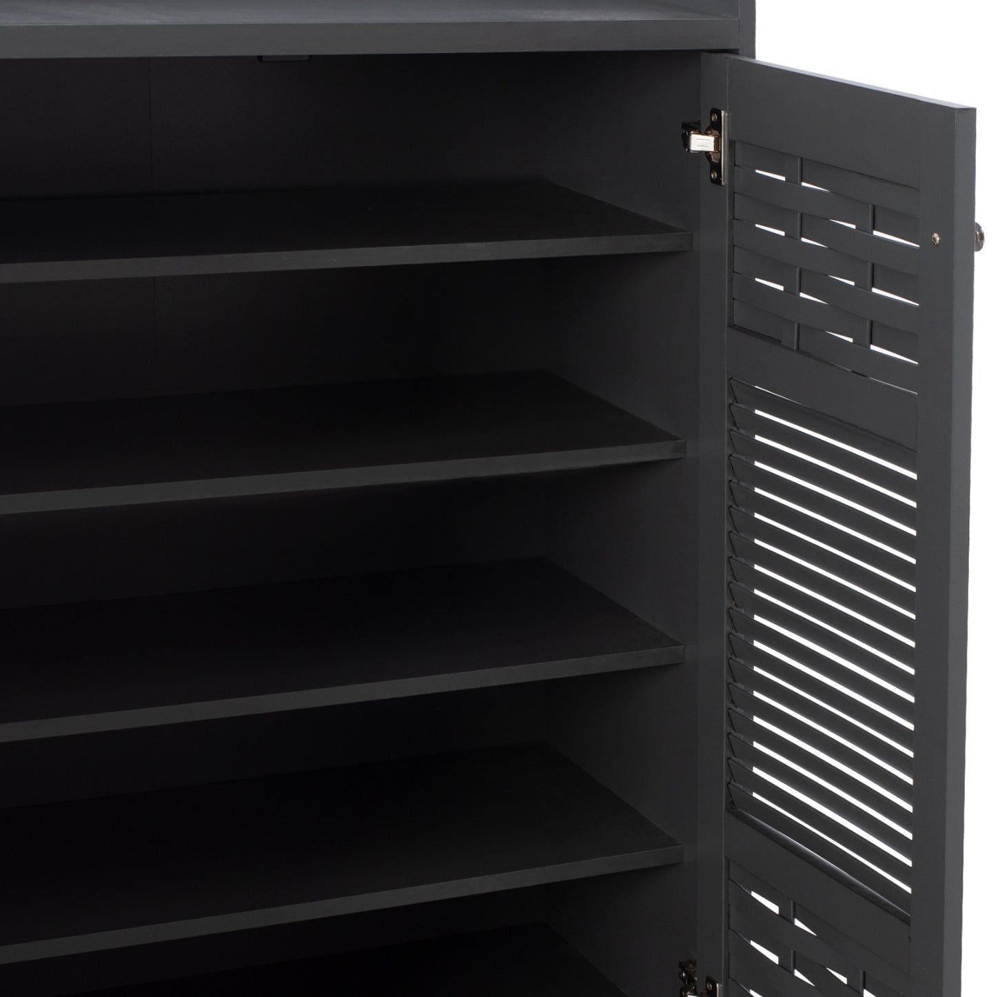 Shoe Cabinet Kailena Hm2230.10 Melamine In Dark Grey 77x40x121.5h