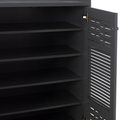 Shoe Cabinet Kailena Hm2230.10 Melamine In Dark Grey 77x40x121.5h