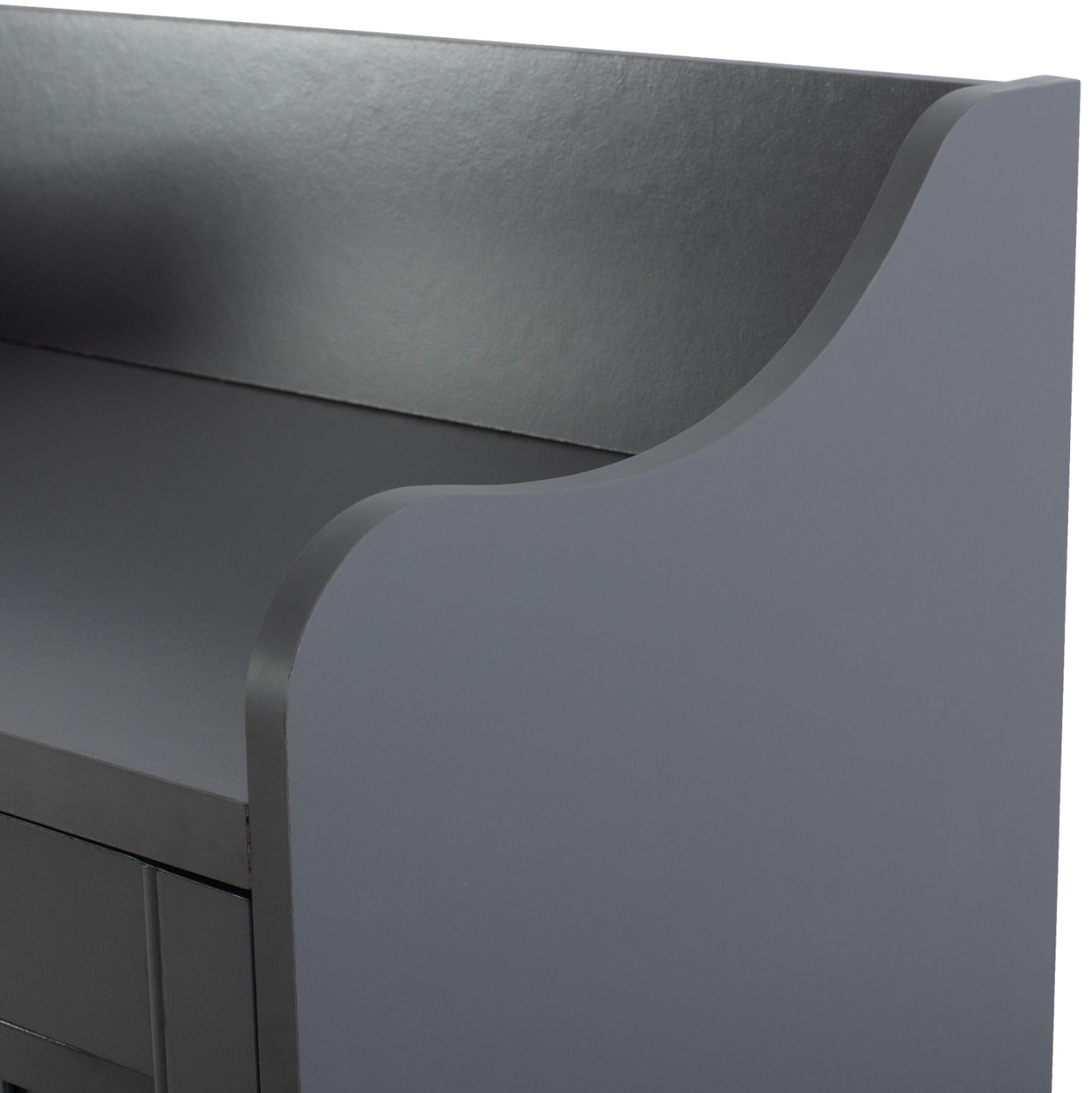 Shoe Cabinet Kailena Hm2230.10 Melamine In Dark Grey 77x40x121.5h