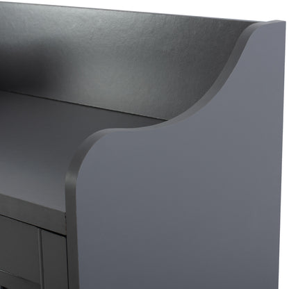 Shoe Cabinet Kailena Hm2230.10 Melamine In Dark Grey 77x40x121.5h