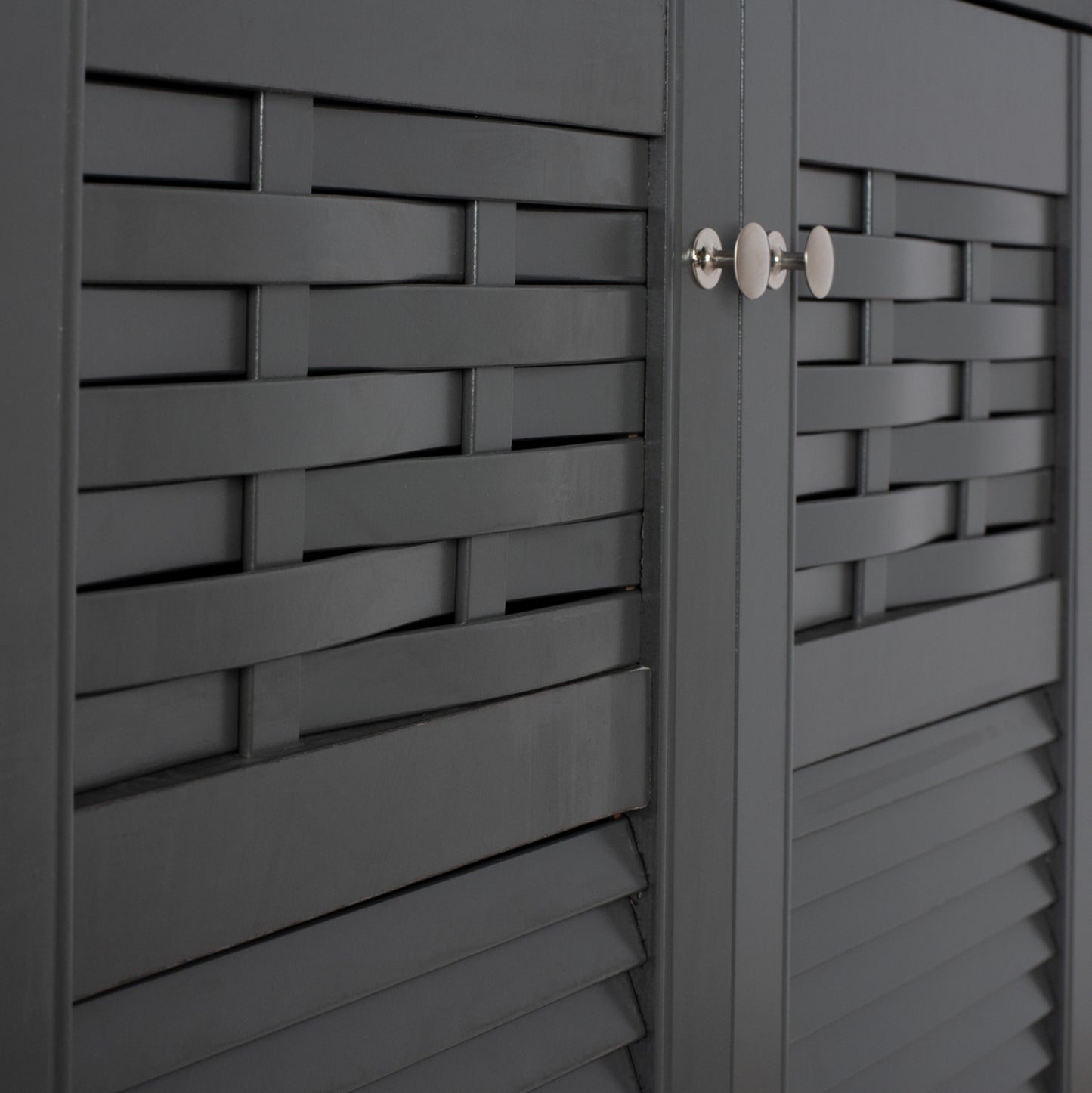 Shoe Cabinet Kailena Hm2230.10 Melamine In Dark Grey 77x40x121.5h